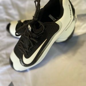 NIKE Hurache black and white metal baseball cleats size 13 NWOT